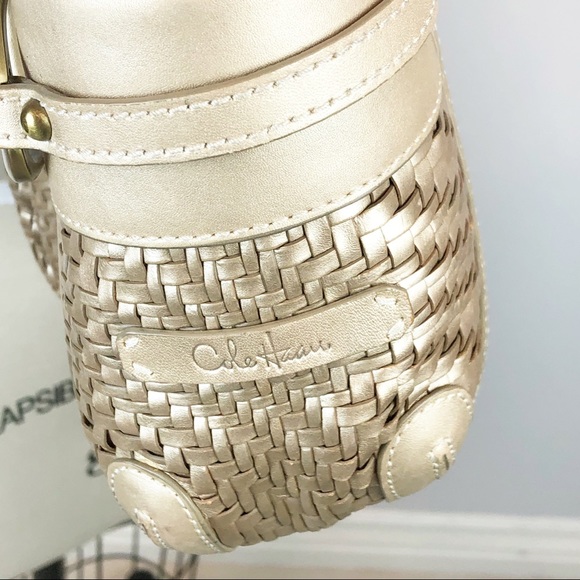 Cole Haan Handbag Genevieve Denney Woven Metallic - Picture 7 of 12